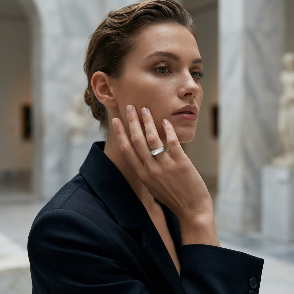 Mother of Pearl Bar Ring